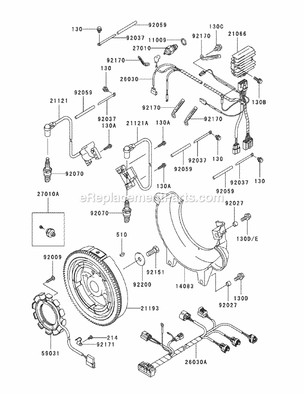 Fd791d-Cs05 Electrical Equipment Diagram and Parts List for M60-KW 53AJ8CT6050 Cub Cadet Sprayer